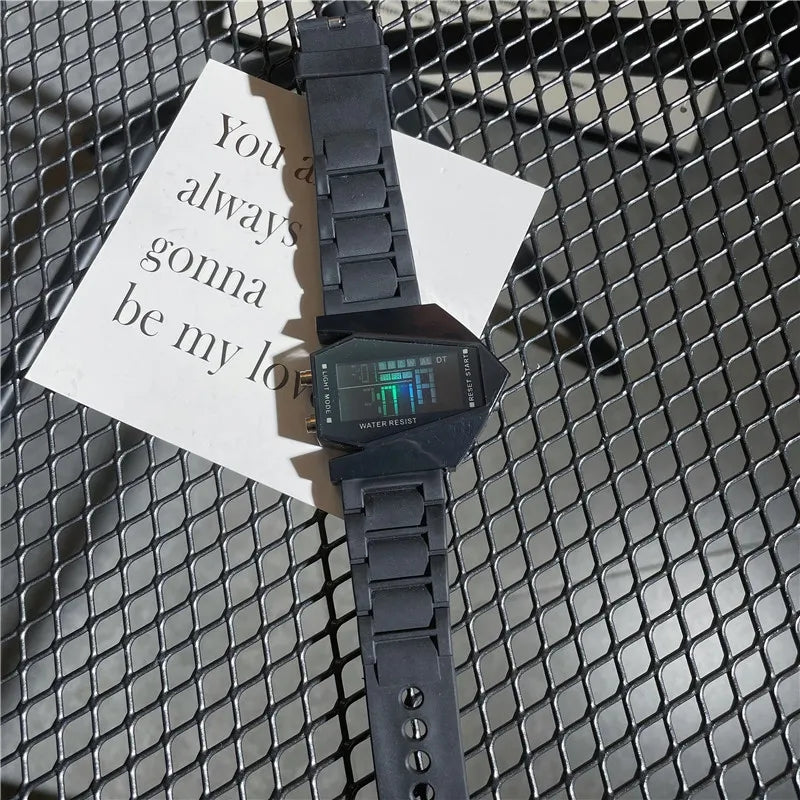 Waterproof Multifunctional Airplane-Inspired Men's Smart Watch with Timer, Alarm, and Luminous Features – Perfect for Teens and Kids