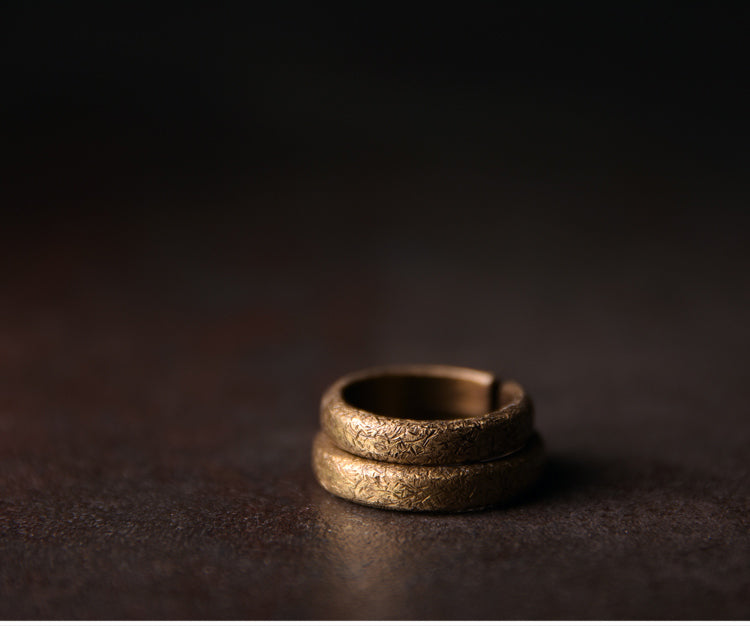 Original Design Open Ring for Women & Men – Vintage and Simple Couple’s Minimalist Copper Ring, Unisex Adjustable