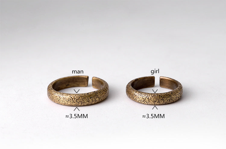 Original Design Open Ring for Women & Men – Vintage and Simple Couple’s Minimalist Copper Ring, Unisex Adjustable