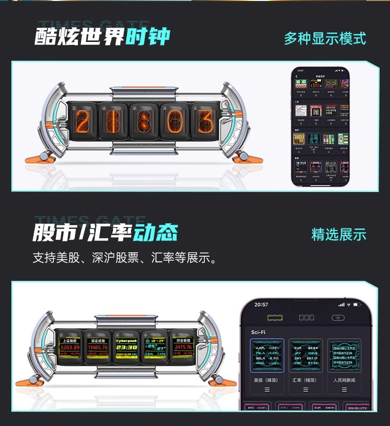 Divoom Time Portal Smart Creative Display: 5-Screen Sync, Real-Time Data & Virtual Assets, Illuminate the Future of Technology!