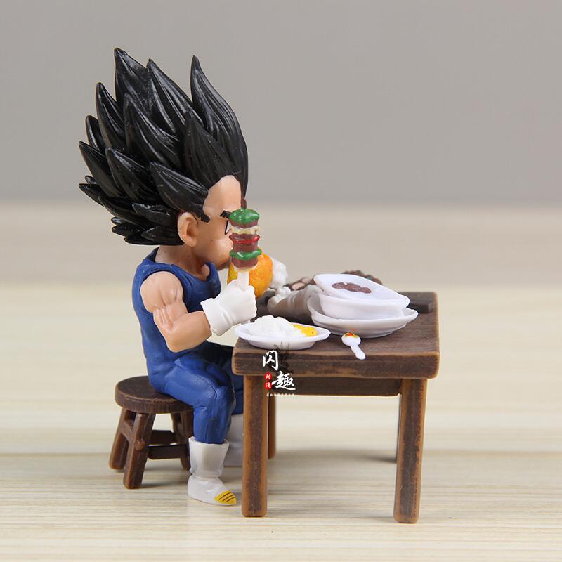 Dragon Ball Z Saiyan Feast Diorama - Goku & Vegeta Eating Scene Figure Set (8cm)