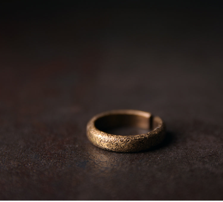 Original Design Open Ring for Women & Men – Vintage and Simple Couple’s Minimalist Copper Ring, Unisex Adjustable