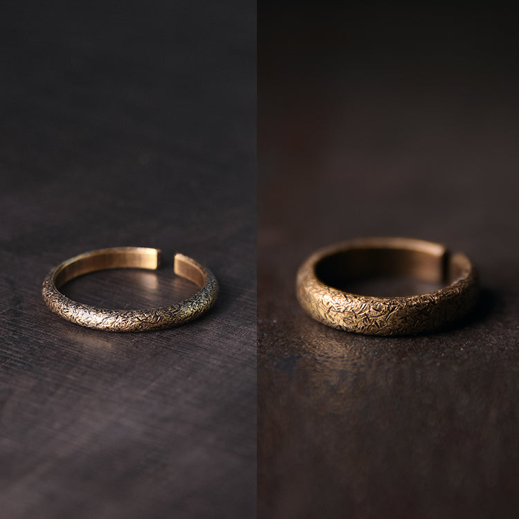 Original Design Open Ring for Women & Men – Vintage and Simple Couple’s Minimalist Copper Ring, Unisex Adjustable