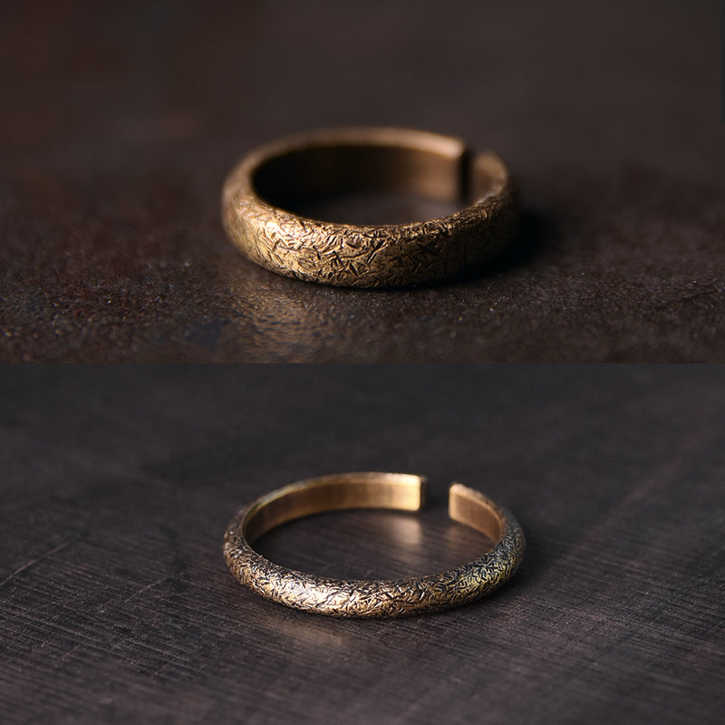 Original Design Open Ring for Women & Men – Vintage and Simple Couple’s Minimalist Copper Ring, Unisex Adjustable