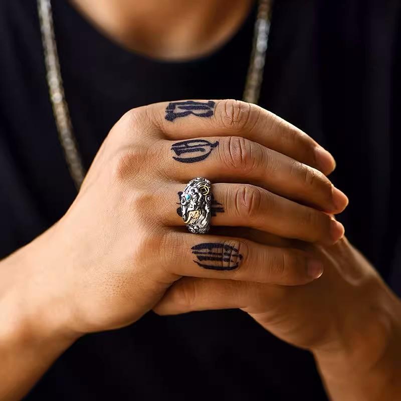 925 Sterling Silver Pi Xiu Ring for Men, Adjustable Vintage Design, Wealth & Fortune Symbol, Unique & Original Craftsmanship