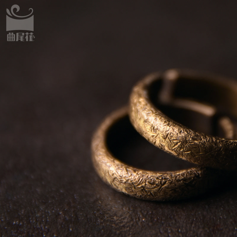 Original Design Open Ring for Women & Men – Vintage and Simple Couple’s Minimalist Copper Ring, Unisex Adjustable