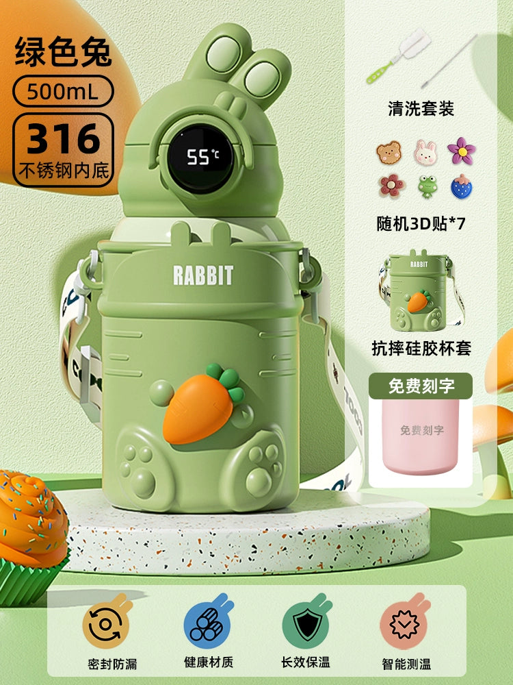 Insulated Water Bottle for Kids - Cute and Colorful 316 Stainless Steel Drinking Cup for Toddler, Girl, Baby, and Kindergarten, Ideal for School and Outdoor Activities