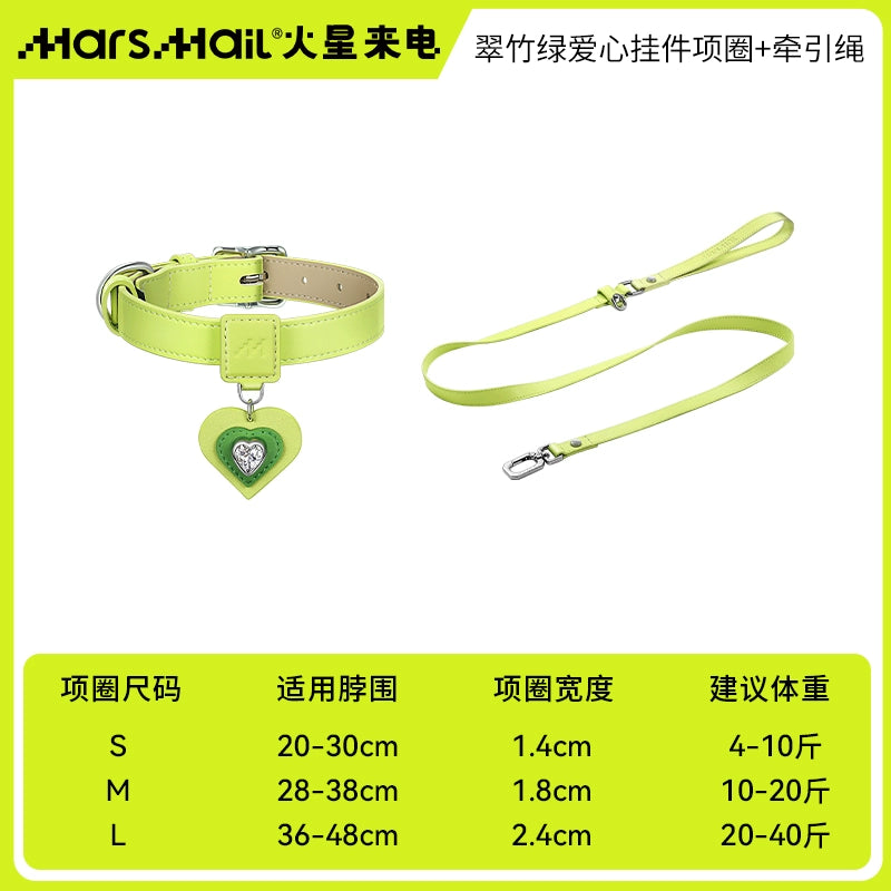 MarsMail Pet Collar Pendant Leash Necklace Set for Large, Medium, Small Dogs and Cats, Unique Pet Jewelry Accessories