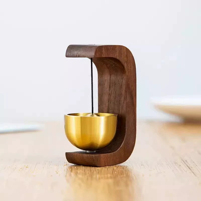 Unique Dopamine Magnetic Doorbell with Black Walnut and Brass Decorations – Perfect Housewarming Gift