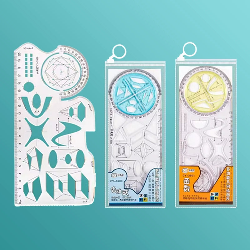 Advanced Drawing Tool for Students - Multifunctional Geometric Ruler