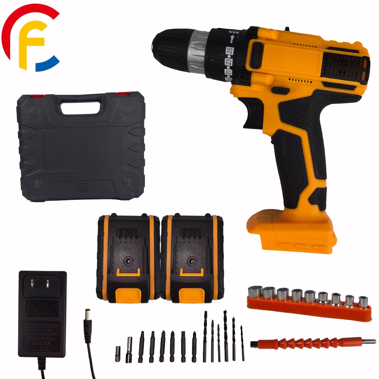 All-in-One Cordless Drill Set with Dual-Speed and Multi-Function Features