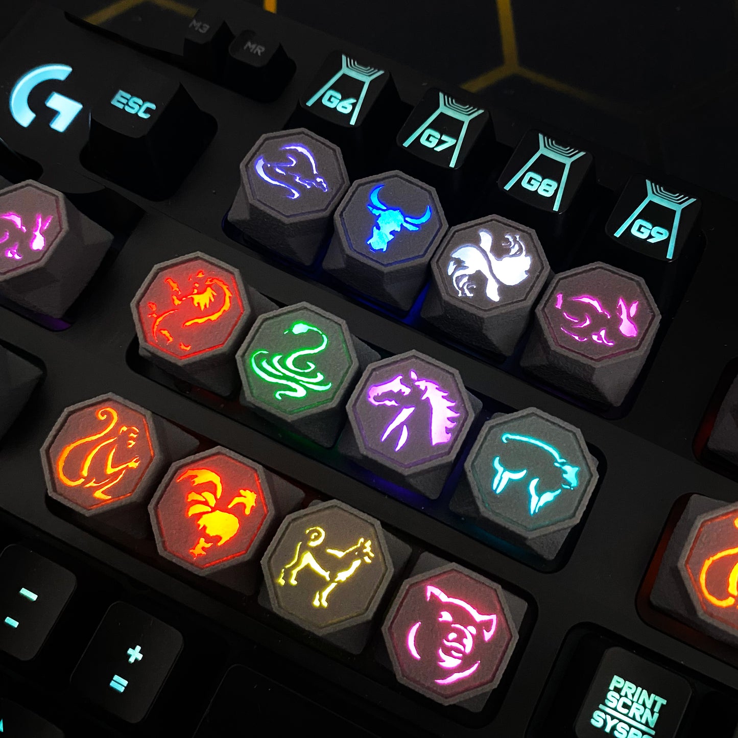 Twelve Zodiac Signs Artisan Mechanical Keycaps - 12 Piece Collector Set