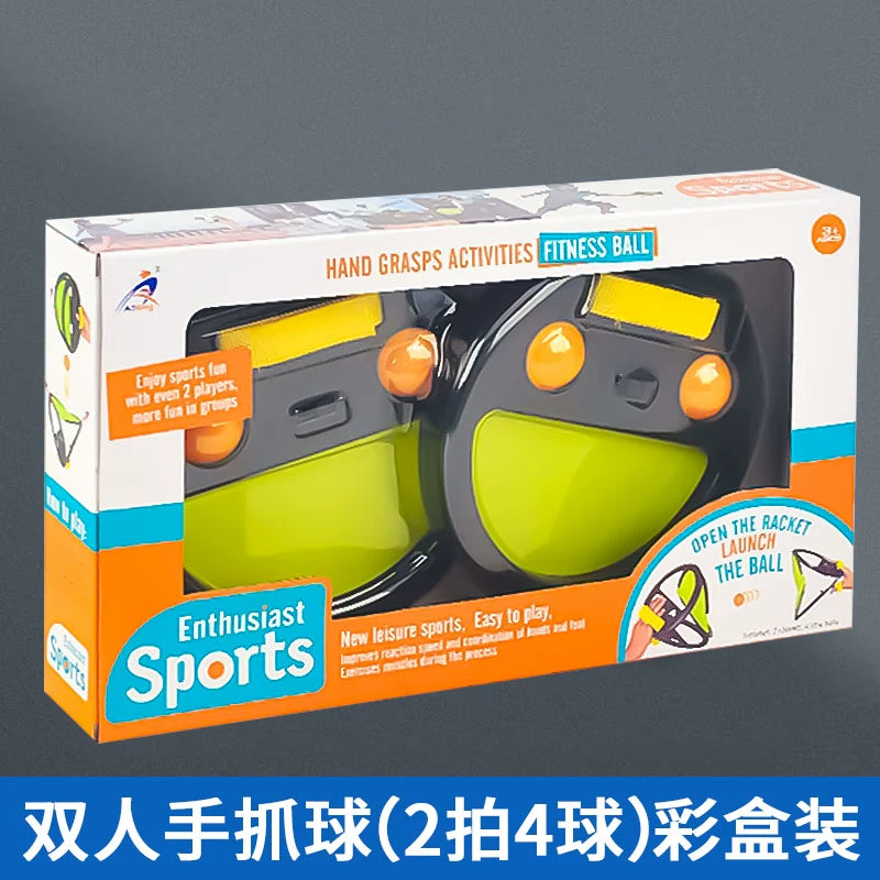 Interactive Parent-Child Elastic Throw and Catch Ball Game Set for Kids - Indoor Outdoor Sports Training Hand Grip Toy