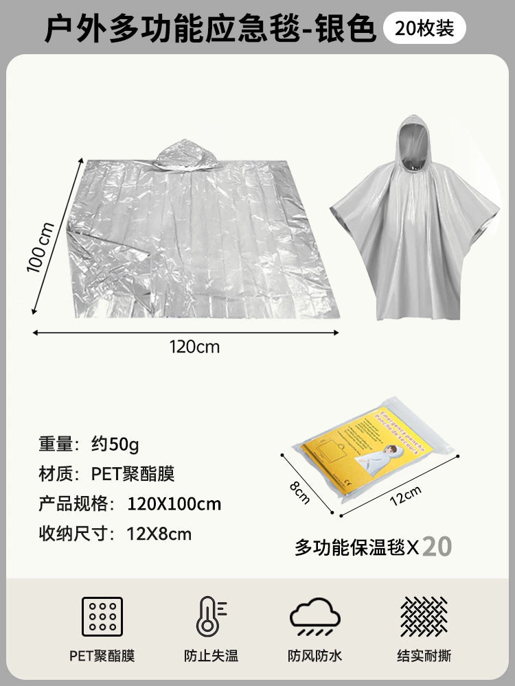 Multi-purpose Reflective Survival Blanket for Emergency, Fire Safety and Camping