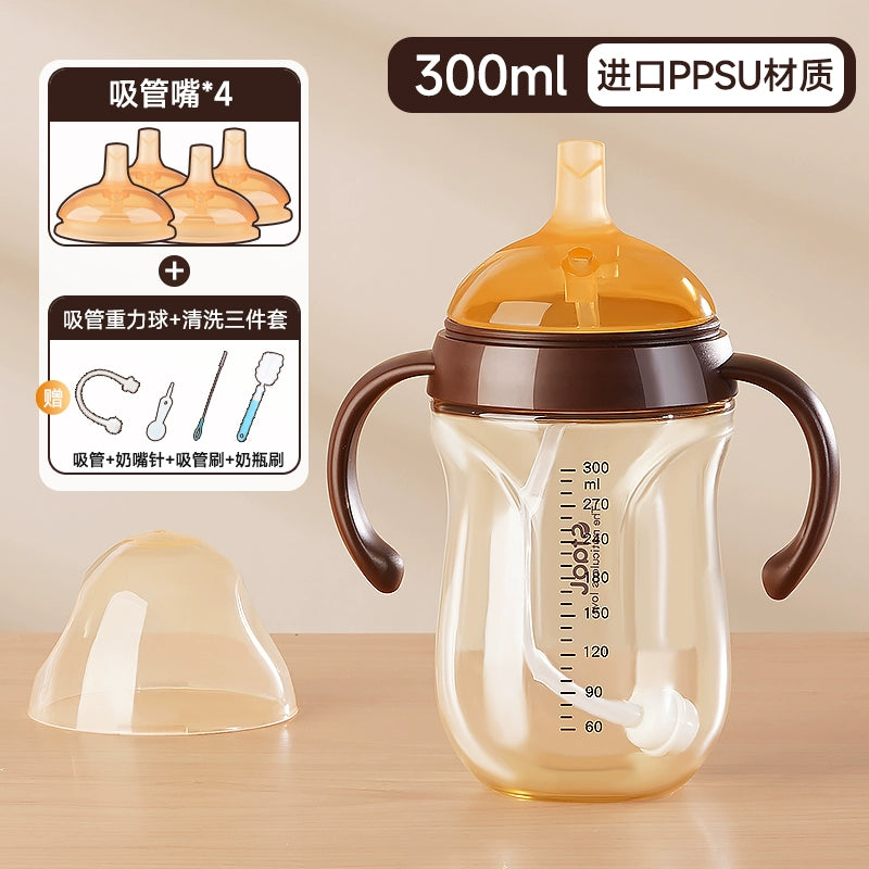 Break the milk god: PPSU straw cup for big babies over one year old in weaning period