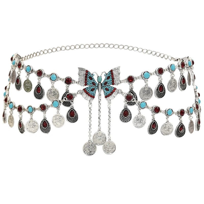 Bohemian Style Belly Chain with Fringes and Beads for Festival Outfits