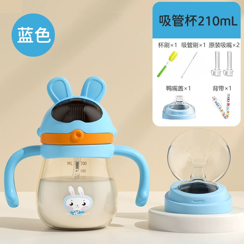 Cute Glass Bottles with Nipples and Straws for Babies, Students, Adults, and Girlfriends