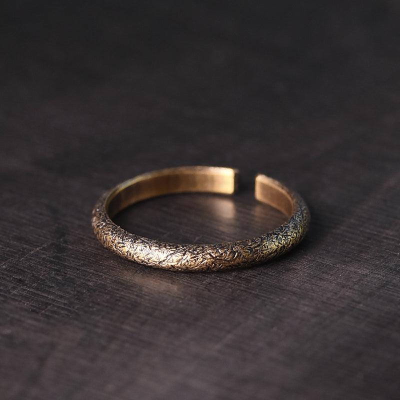 Original Design Open Ring for Women & Men – Vintage and Simple Couple’s Minimalist Copper Ring, Unisex Adjustable