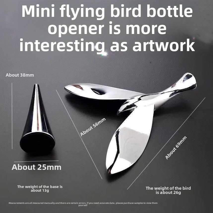 Unique Stainless Steel Bird Wine Opener and Balancing Sculpture for Home Decoration and Party