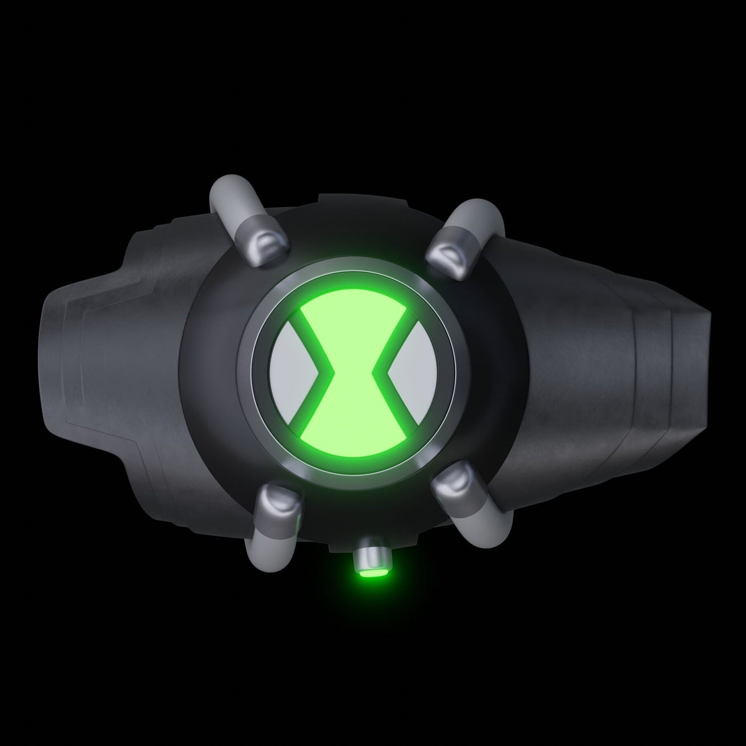 Ben 10 Omnitrix prop replica with glowing green light