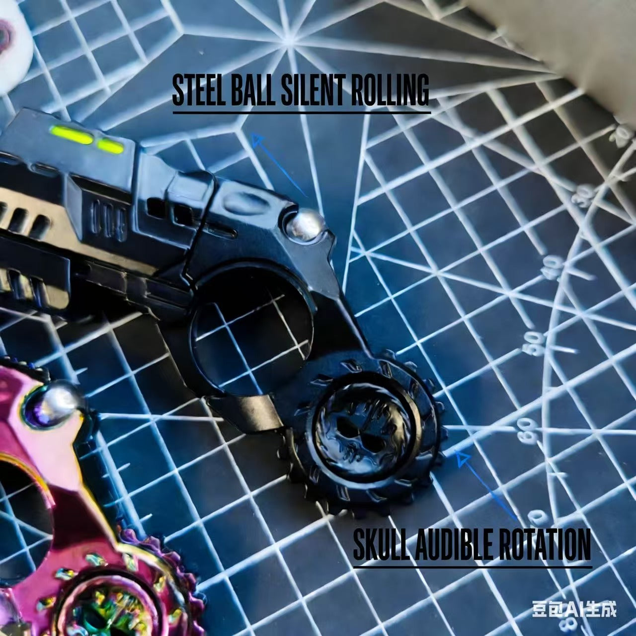 Agent PZ Cyberpunk Tactical Fidget Blaster | Alloy Slider & Spinner Toy