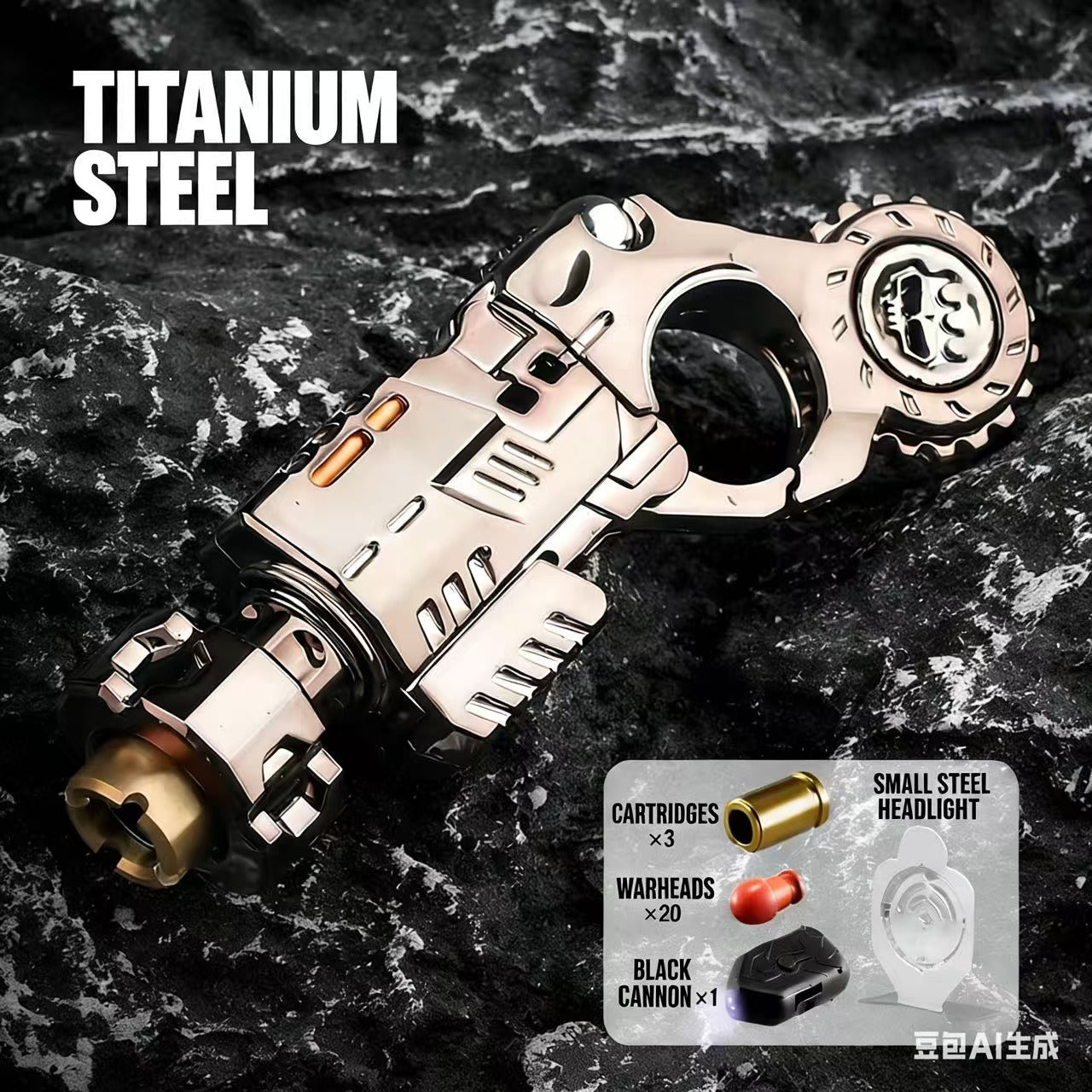 Agent PZ Cyberpunk Tactical Fidget Blaster | Alloy Slider & Spinner Toy