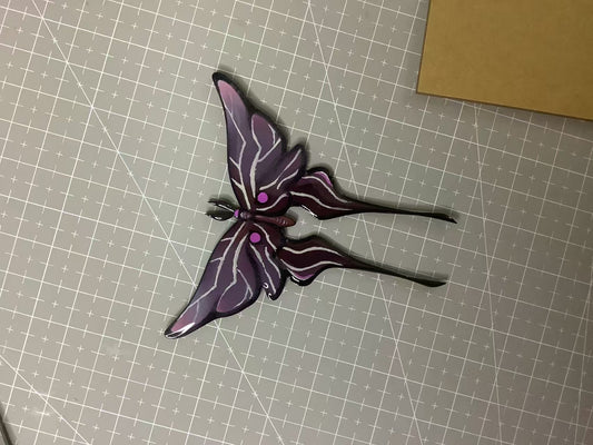 Hand-Painted Butterfly Miraculous Brooch | Hawk Moth Cosplay Prop
