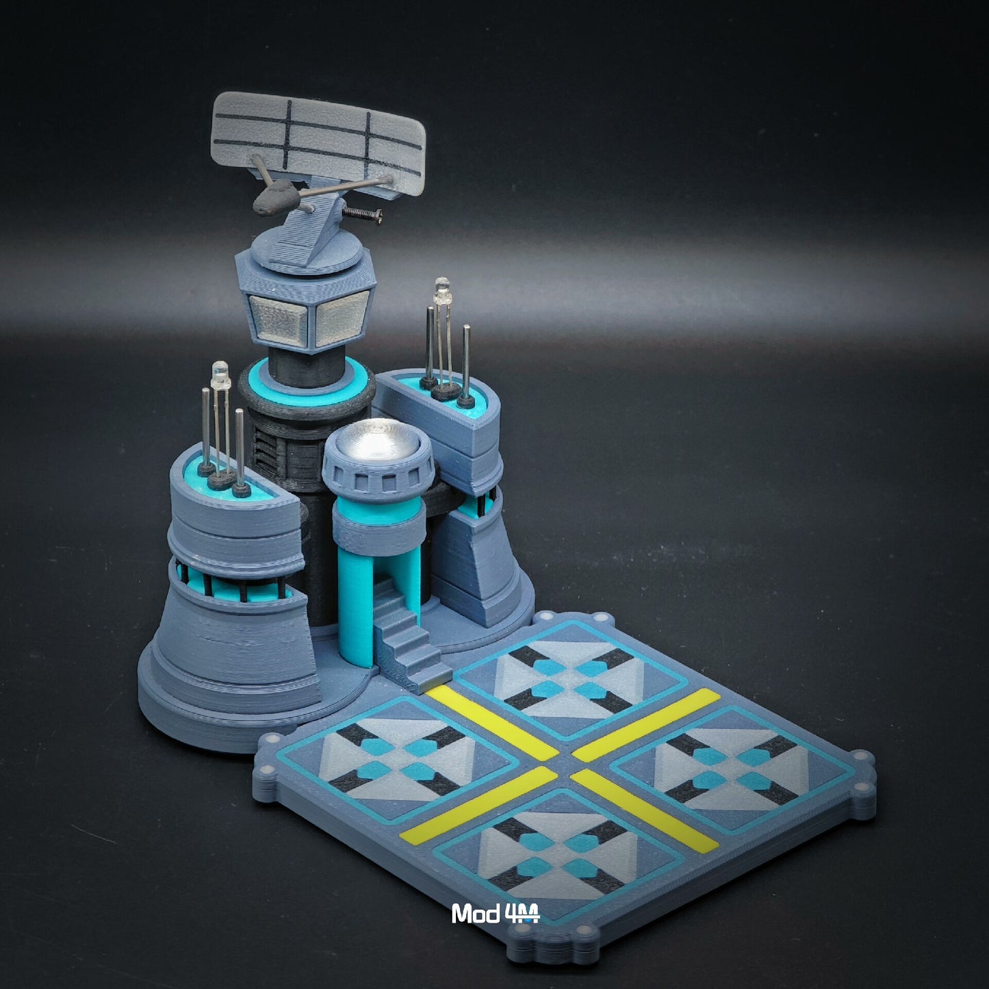 Sci-Fi Air Command Base: Wireless Phone Charger with Motorized Radar & LED Lights