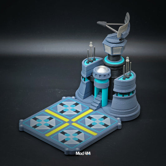 Sci-Fi Air Command Base: Wireless Phone Charger with Motorized Radar & LED Lights