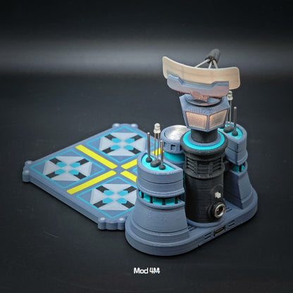 Sci-Fi Air Command Base: Wireless Phone Charger with Motorized Radar & LED Lights