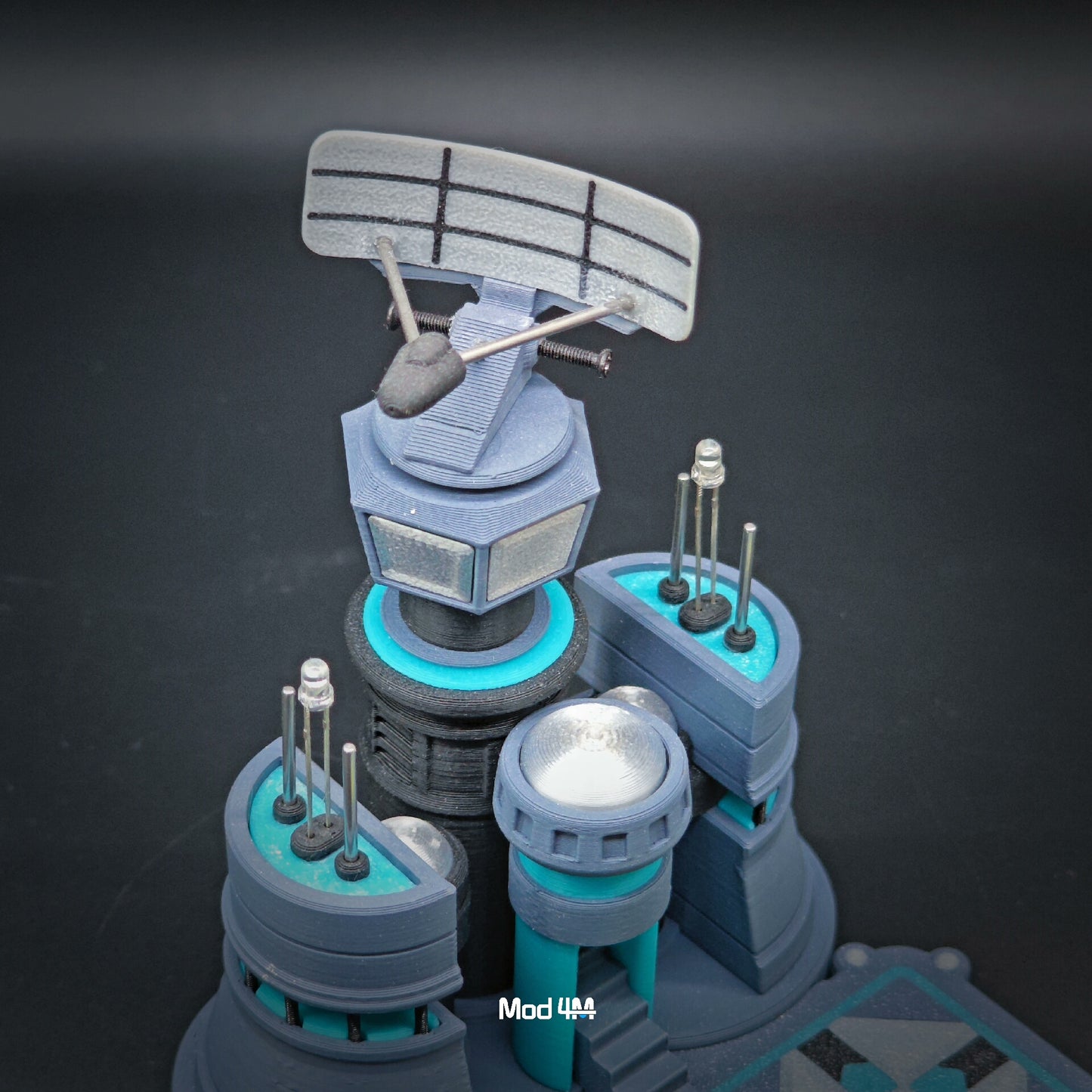 Sci-Fi Air Command Base: Wireless Phone Charger with Motorized Radar & LED Lights