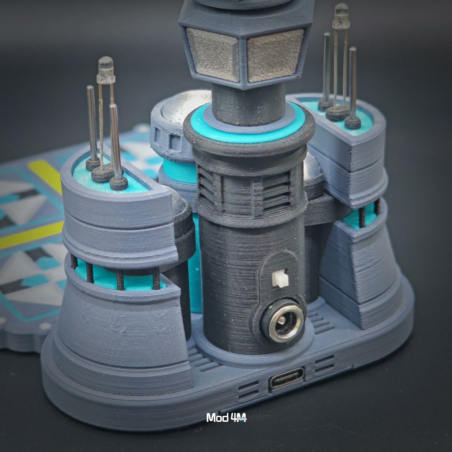 Sci-Fi Air Command Base: Wireless Phone Charger with Motorized Radar & LED Lights