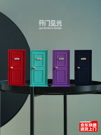 "Open The Door" Interactive LED Night Light | Miniature Door Desk Lamp for Room Decor