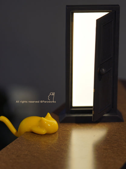 "Open The Door" Interactive LED Night Light | Miniature Door Desk Lamp for Room Decor