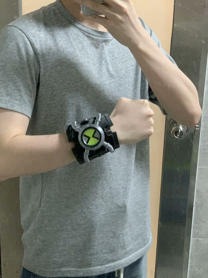 Alien Hero Transformation Watch Prop - Spring-Loaded Pop-Up with Magnetic LEDs (V1 Style)