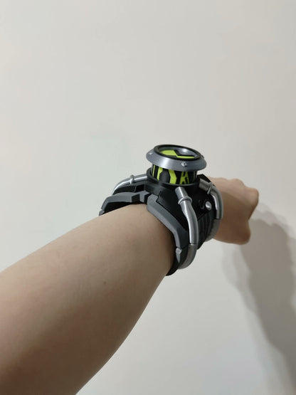 Alien Hero Transformation Watch Prop - Spring-Loaded Pop-Up with Magnetic LEDs (V1 Style)