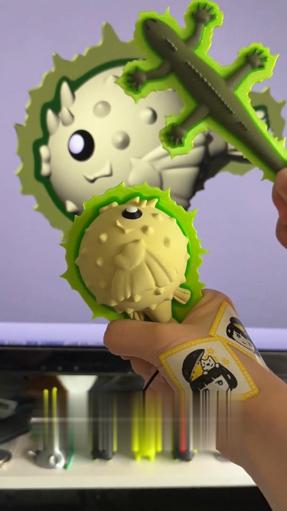 Glow-in-the-Dark Uncle's Blowfish - Handcrafted Magic Prop