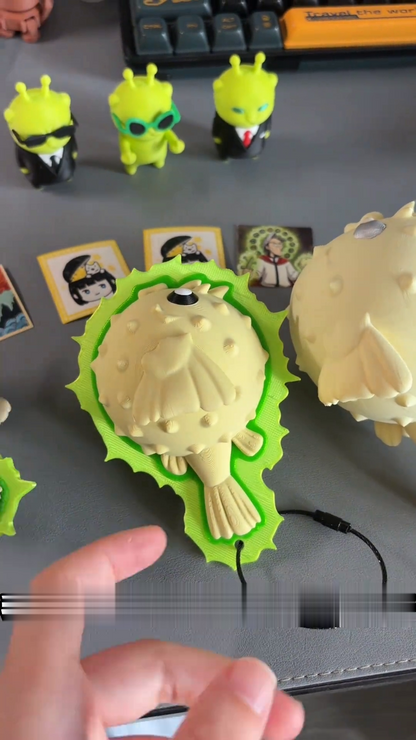 Glow-in-the-Dark Uncle's Blowfish - Handcrafted Magic Prop