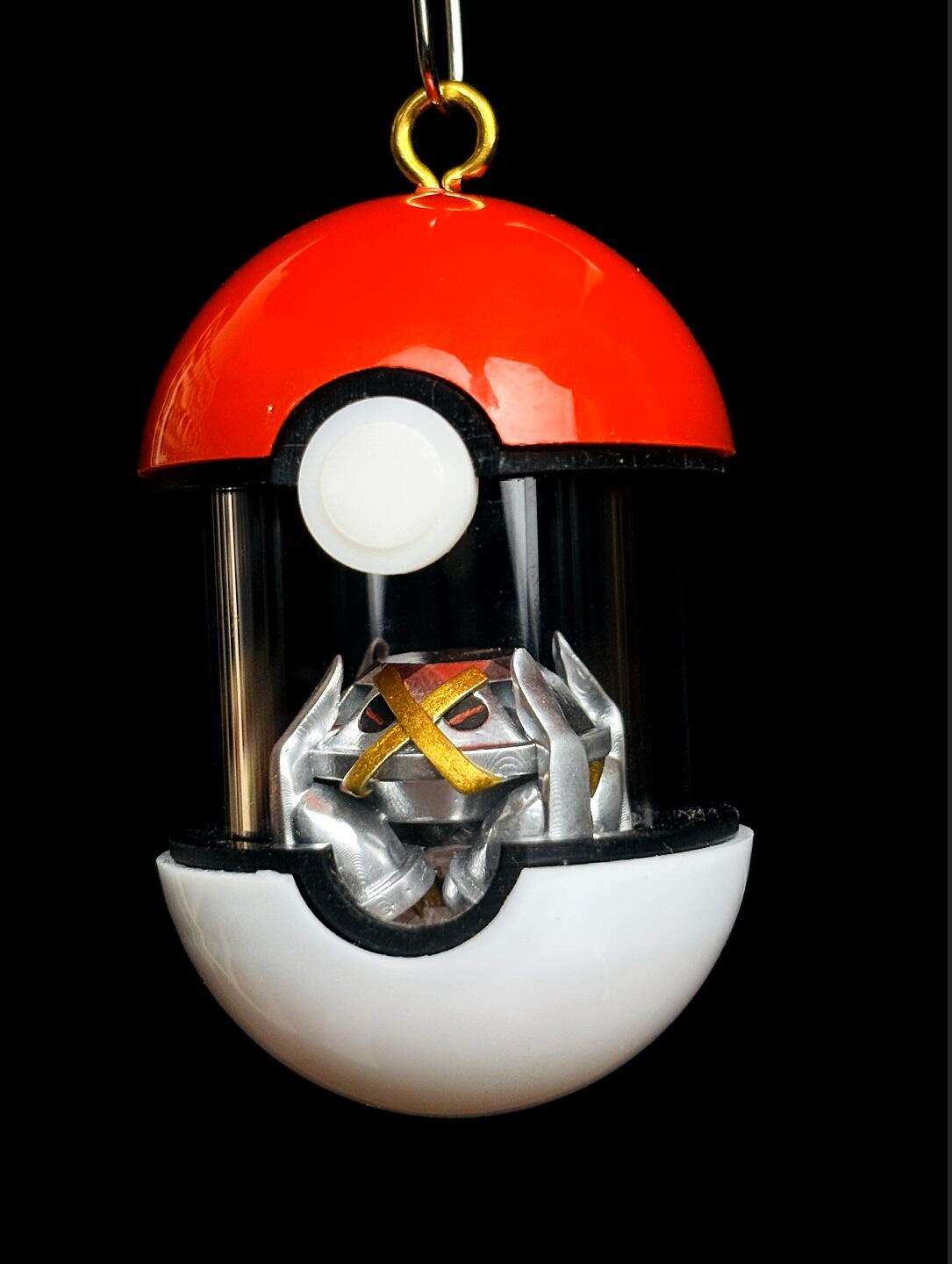 Custom Shiny Pikachu Poké Ball Keychain - Handmade Portable Terrarium Pendant