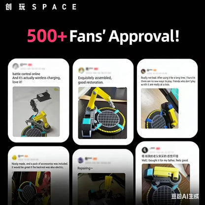 Industrial Combat Repair Station: 20W Wireless Charging Dock with Articulated Crane