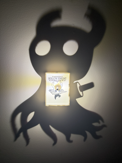 Hollow Knight Shadow Projection Night Light | 3D Printed Ambient Wall Lamp | Gamer Room Decor