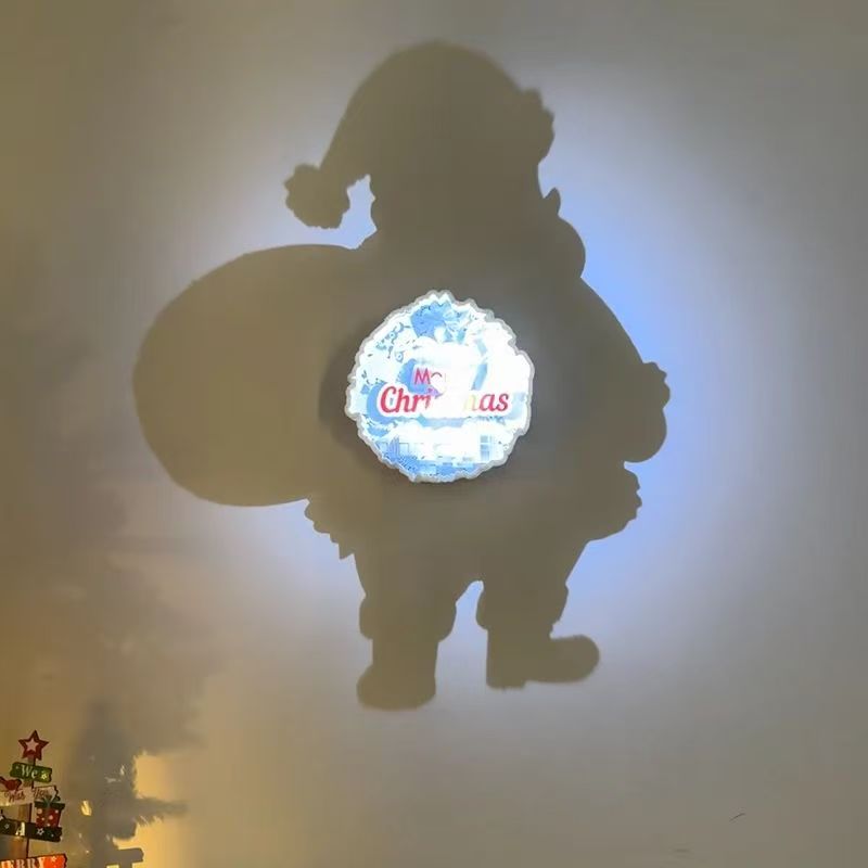 erry Christmas Magic Shadow Night Light - Santa & Tree Projection