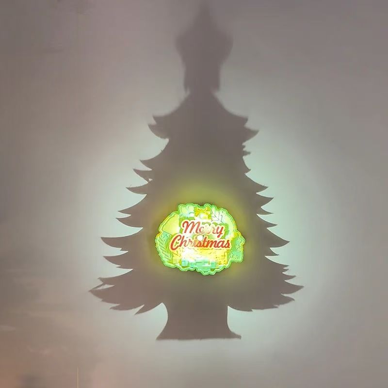 erry Christmas Magic Shadow Night Light - Santa & Tree Projection