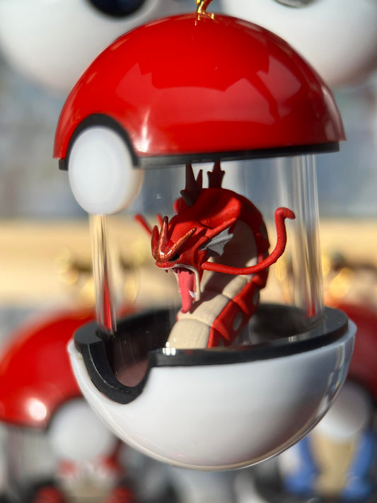 Custom Shiny Pikachu Poké Ball Keychain - Handmade Portable Terrarium Pendant