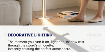 Minimalist Sword Floor Lamp - Interactive Adjustable Ambient Lighting