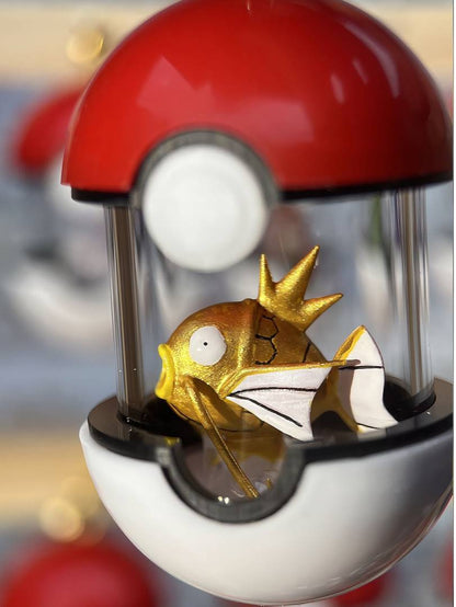 Custom Shiny Pikachu Poké Ball Keychain - Handmade Portable Terrarium Pendant
