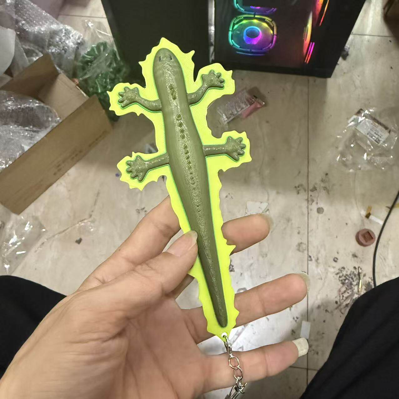 Nostalgic Magic Chi Lizard Prop | Glow-in-the-Dark Keychain & Bag Pendant
