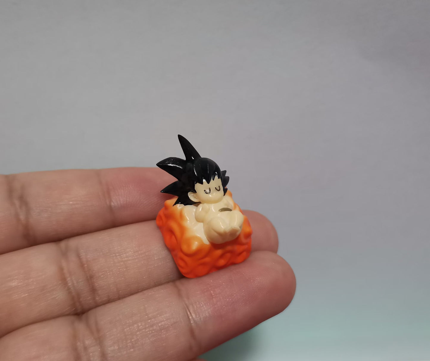 Sleeping Baby Goku on Nimbus Cloud Artisan Keycap - Handmade Resin Custom Keycap for Mechanical Keyboards