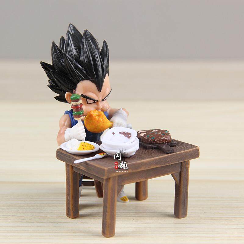 Dragon Ball Z Saiyan Feast Diorama - Goku & Vegeta Eating Scene Figure Set (8cm)