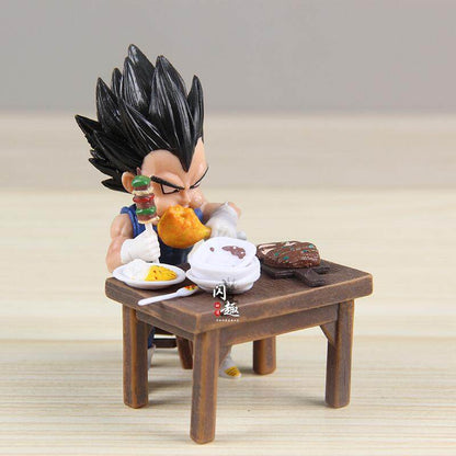 Dragon Ball Z Saiyan Feast Diorama - Goku & Vegeta Eating Scene Figure Set (8cm)